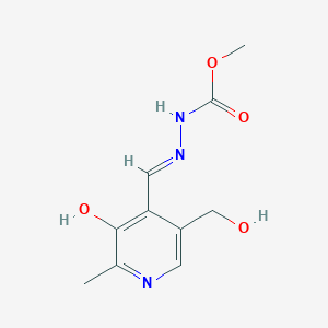 molecular formula C10H13N3O4 B13760335 Hydrazinecarboxylic acid,[[3-hydroxy-5-(hydroxymethyl)-2-methyl-4-pyridinyl]methylene]-,methyl ester(9ci) 