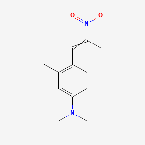molecular formula C12H16N2O2 B13760341 N,N-Dimethyl-4-(2-nitro-1-propenyl)-m-toluidine CAS No. 55875-42-8