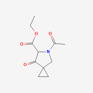 molecular formula C11H15NO4 B1376039 Ethyl 5-acetyl-7-oxo-5-azaspiro[2.4]heptane-6-carboxylate CAS No. 400841-08-9