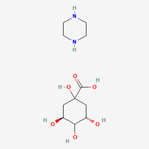 molecular formula C11H22N2O6 B13760457 Piperazine 1,3,4,5-tetrahydroxycyclohexane-1-carboxylate CAS No. 59766-07-3