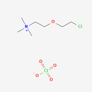 molecular formula C7H17Cl2NO5 B13760507 Ammonium, (2-(2-chloroethoxy)ethyl)trimethyl-, perchlorate CAS No. 74886-56-9