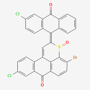 molecular formula C30H13BrCl2O3S B13760516 Anthra(1,9-bc)thiopyran-7(2H)-one, 4(5 or 6)-bromo-9-chloro-2-(3-chloro-10-oxo-9(10H)-anthracenylidene)-, 3-oxide CAS No. 72275-96-8