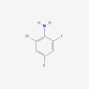 molecular formula C6H4BrFIN B1376052 2-Bromo-4-fluoro-6-iodoaniline CAS No. 1447606-71-4