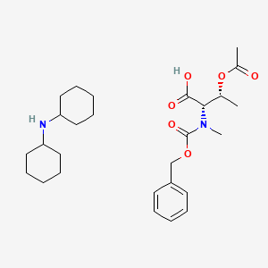 molecular formula C27H42N2O6 B13760521 N-alpha-BENZYLOXYCARBONYL-N-alpha-METHYL-O-ACETYL-L-THREONINE DICYCLOHEXYLAMINE 
