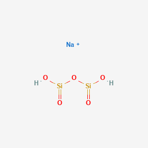 molecular formula H2NaO5Si2+ B13760545 Silicic acid, (H2-Si2-O5), sodium salt CAS No. 52478-48-5