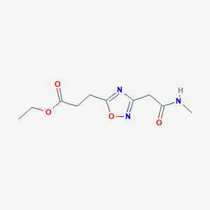 molecular formula C10H15N3O4 B1376058 Ethyl 3-{3-[(methylcarbamoyl)methyl]-1,2,4-oxadiazol-5-yl}propanoate CAS No. 1376291-69-8