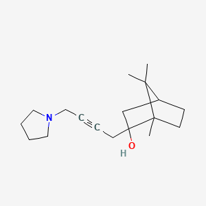 molecular formula C18H29NO B13760593 exo-2-(4-(1-Pyrrolidinyl)-2-butynyl)-1,7,7-trimethylbicyclo(2.2.1)heptan-2-ol CAS No. 49832-47-5