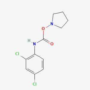 molecular formula C11H12Cl2N2O2 B13760609 Carbamic acid, 2,4-dichlorophenyl-, pyrrolidinyl ester CAS No. 69766-74-1