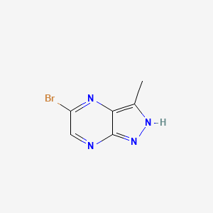 molecular formula C6H5BrN4 B1376063 5-Bromo-3-methyl-1H-pyrazolo[3,4-B]pyrazine CAS No. 1086064-35-8