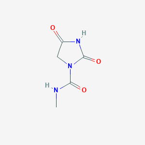 molecular formula C5H7N3O3 B13760661 N-Methyl-2,4-dioxoimidazolidine-1-carboxamide 