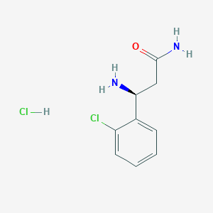 molecular formula C9H12Cl2N2O B1376069 (3S)-3-amino-3-(2-chlorophenyl)propanamide hydrochloride CAS No. 1384424-50-3