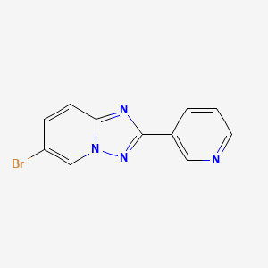 molecular formula C11H7BrN4 B1376072 6-Bromo-2-(pyridin-3-YL)-[1,2,4]triazolo[1,5-A]pyridine CAS No. 1428747-22-1