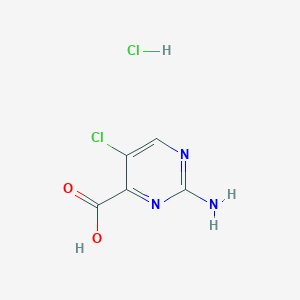 molecular formula C5H5Cl2N3O2 B1376079 2-Amino-5-chloropyrimidine-4-carboxylic acid hydrochloride CAS No. 1588441-24-0