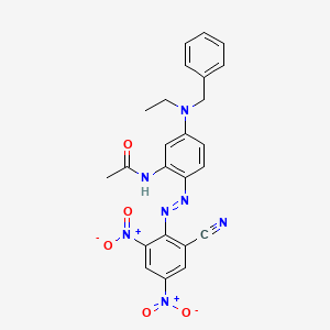 molecular formula C24H21N7O5 B13760803 Acetamide, N-[2-[(2-cyano-4,6-dinitrophenyl)azo]-5-[ethyl(phenylmethyl)amino]phenyl]- CAS No. 50963-62-7