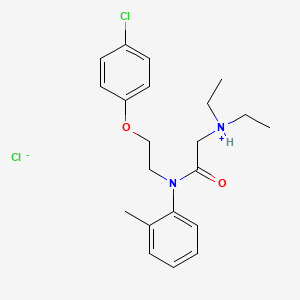 molecular formula C21H28Cl2N2O2 B13760804 Acetanilide, 2-(diethylamino)-2'-methyl-N-(2-(p-chlorophenoxy)ethyl)-, hydrochloride CAS No. 61072-16-0