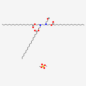 molecular formula C66H132N2O11S B13760917 Tristearic acid, triester with 2,2',2'',2'''-(ethylenedinitrilo)tetraethanol, methosulphate CAS No. 23525-20-4