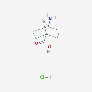 molecular formula C8H14ClNO2 B1376093 4-Aminobicyclo[2.2.1]heptane-1-carboxylic acid hydrochloride CAS No. 1384427-36-4