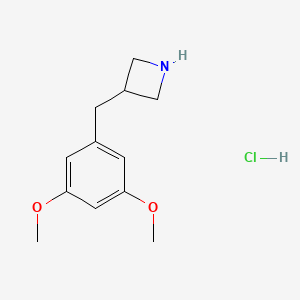 molecular formula C12H18ClNO2 B1376095 3-[(3,5-Dimethoxyphenyl)methyl]azetidine hydrochloride CAS No. 1376321-05-9