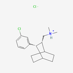 molecular formula C17H25Cl2N B13761016 cis-2-(m-Chlorophenyl)-3-dimethylaminomethylbicyclo(2.2.2)octane hydrochloride CAS No. 62373-85-7