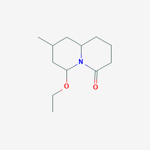 molecular formula C12H21NO2 B137611 6-Ethoxy-8-methyl-1,2,3,6,7,8,9,9a-octahydroquinolizin-4-one CAS No. 130407-32-8