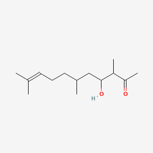 molecular formula C14H26O2 B13761144 4-Hydroxy-3,6,10-trimethylundec-9-en-2-one CAS No. 68141-16-2