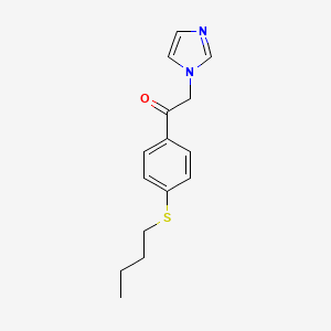 molecular formula C15H18N2OS B13761171 Acetophenone, 4'-(butylthio)-2-(1-imidazolyl)- CAS No. 73932-15-7