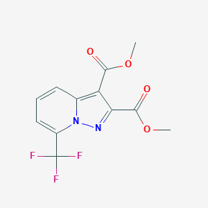molecular formula C12H9F3N2O4 B13761194 Dimethyl 7-(trifluoromethyl)pyrazolo[1,5-a]pyridine-2,3-dicarboxylate 