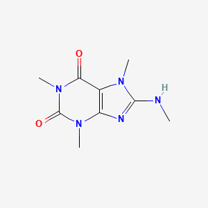 molecular formula C9H13N5O2 B13761203 8-Methylaminocaffeine CAS No. 5422-30-0