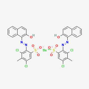 molecular formula C34H22BaCl4N4O8S2 B13761250 barium(2+);3,5-dichloro-2-[(2-hydroxynaphthalen-1-yl)diazenyl]-4-methylbenzenesulfonate CAS No. 68368-36-5