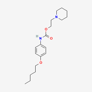 molecular formula C19H30N2O3 B13761259 2-(1-piperidyl)ethyl N-(4-pentoxyphenyl)carbamate CAS No. 55792-17-1