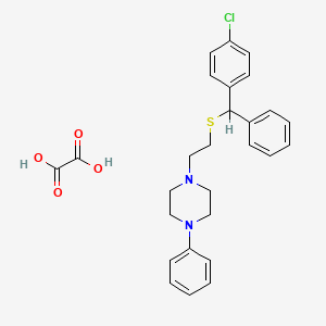 molecular formula C27H29ClN2O4S B13761267 1-(2-(alpha-(p-Chlorophenyl)benzylthio)ethyl)-4-phenylpiperazine oxalate CAS No. 23892-69-5