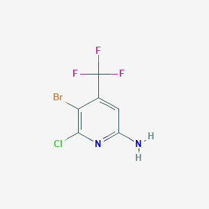 molecular formula C6H3BrClF3N2 B1376130 5-Bromo-6-chloro-4-trifluoromethyl-pyridin-2-ylamine CAS No. 1311279-26-1