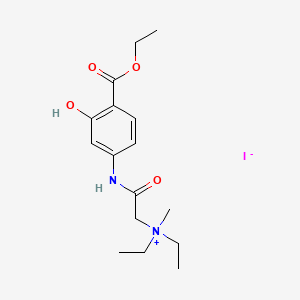 molecular formula C16H25IN2O4 B13761306 Ethyl 4-(2-diethylaminoacetylamino)salicylate, methiodide CAS No. 73680-85-0
