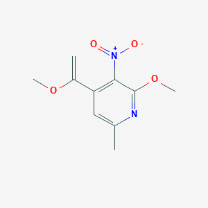 molecular formula C10H12N2O4 B13761307 2-Methoxy-4-(1-methoxyvinyl)-6-methyl-3-nitropyridine CAS No. 221349-77-5