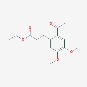 molecular formula C15H20O5 B1376135 Ethyl 3-(2-acetyl-4,5-dimethoxyphenyl)propanoate CAS No. 92656-04-7