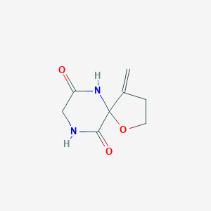 molecular formula C8H10N2O3 B137614 4-Methylidene-1-oxa-6,9-diazaspiro[4.5]decane-7,10-dione CAS No. 141509-41-3
