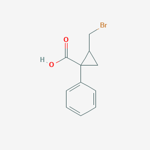 molecular formula C11H11BrO2 B13761459 2-(Bromomethyl)-1-phenylcyclopropane-1-carboxylic acid CAS No. 69160-63-0