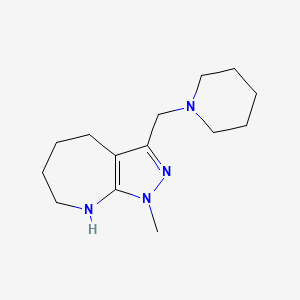 molecular formula C14H24N4 B13761503 Pyrazolo[3,4-b]azepine,1,4,5,6,7,8-hexahydro-1-methyl-3-(1-piperidinylmethyl)-(9ci) 