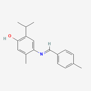 molecular formula C18H21NO B13761511 5-Methyl-4-{[(e)-(4-methylphenyl)methylidene]amino}-2-(propan-2-yl)phenol CAS No. 6325-49-1