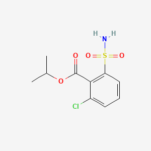 molecular formula C10H12ClNO4S B13761547 Benzoic acid, 2-chloro-6-sulfamoyl-, isopropyl ester CAS No. 2374-89-2