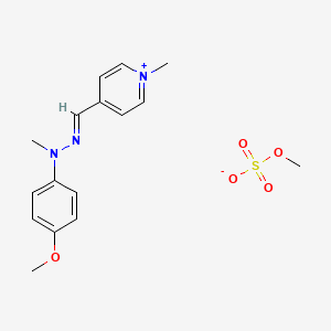 molecular formula C16H21N3O5S B13761550 4-(((p-Anisyl)methylhydrazono)methyl)-1-methylpyridinium methyl sulphate CAS No. 68912-02-7