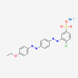 molecular formula C20H16ClN4NaO4S B13761613 Benzenesulfonic acid, 4-chloro-3-[[4-[(4-ethoxyphenyl)azo]phenyl]azo]-, sodium salt CAS No. 68959-01-3