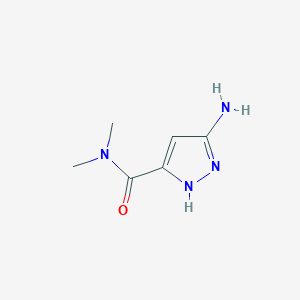 molecular formula C6H10N4O B1376164 3-amino-N,N-dimethyl-1H-pyrazole-5-carboxamide CAS No. 1346948-79-5