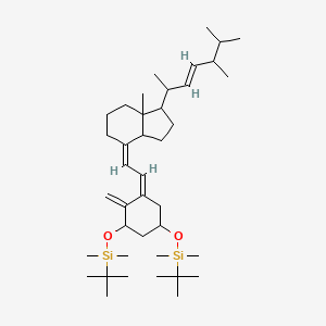 molecular formula C40H72O2Si2 B13761648 tert-butyl-[(3Z)-5-[tert-butyl(dimethyl)silyl]oxy-3-[(2Z)-2-[1-[(E)-5,6-dimethylhept-3-en-2-yl]-7a-methyl-2,3,3a,5,6,7-hexahydro-1H-inden-4-ylidene]ethylidene]-2-methylidenecyclohexyl]oxy-dimethylsilane 