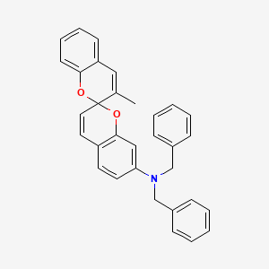 molecular formula C32H27NO2 B13761672 N,N-Dibenzyl-3'-methyl-2,2'-spirobi(2H-1-benzopyran)-7-amine CAS No. 58186-51-9