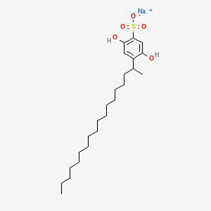 molecular formula C24H41NaO5S B13761676 Sodium 2,5-dihydroxy-4-(1-methylheptadecyl)benzenesulphonate CAS No. 63059-59-6