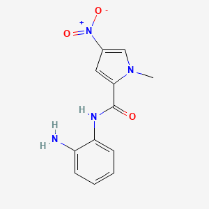 molecular formula C12H12N4O3 B13761716 N-(2-Aminophenyl)-1-methyl-4-nitro-1H-pyrrole-2-carboxamide 