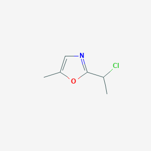 molecular formula C6H8ClNO B1376172 2-(1-Chloroethyl)-5-methyl-1,3-oxazole CAS No. 1334485-60-7