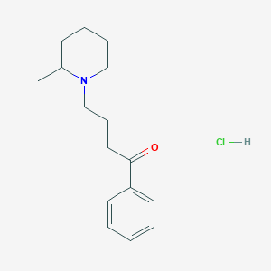 molecular formula C16H24ClNO B13761735 4-(2-Methylpiperidin-1-yl)-1-phenylbutan-1-one--hydrogen chloride (1/1) CAS No. 51167-86-3