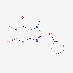 molecular formula C13H18N4O3 B13761757 8-(Cyclopentyloxy)caffeine CAS No. 73747-33-8